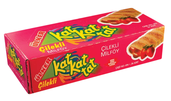 Ülker Katkat Tat Çilekli Milföy 28 g 24'lü (5'li Paket) ürün görseli 1