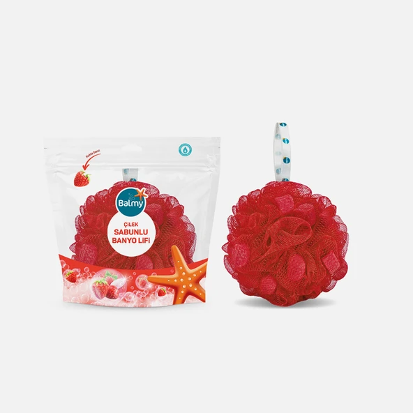 Balmy Çilek Sabunlu Banyo Lifi (6'li Paket) ürün görseli 1
