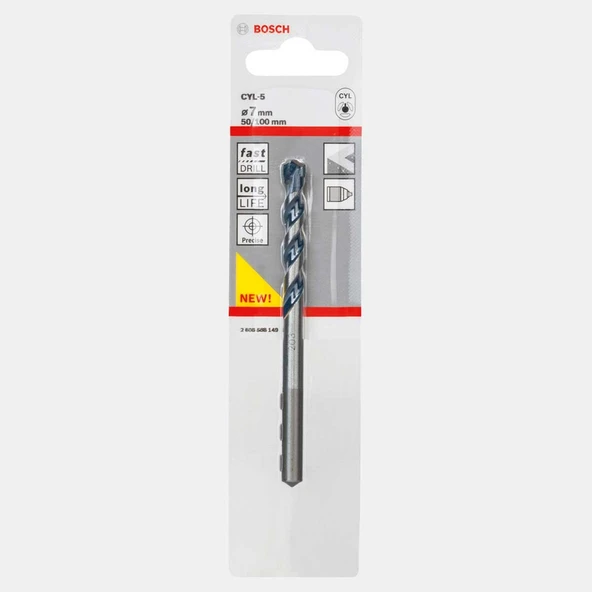 Bosch Granit Beton Matkap Ucu 7x50x100 mm Blue Granite Turbo (3'li Paket) ürün görseli 1