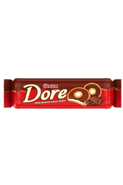 Ülker Dore Sade Krema Dolgulu Çikolatalı Bisküvi 86 g 24'lü (2'li Paket) ürün görseli 1