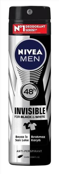 Nivea Men Invisible Black & White Original 150 ml Erkek Deodorant (4'li Paket) ürün görseli 1
