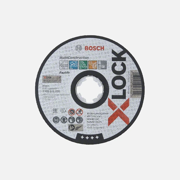 Bosch X-LOCK Multi Material 125x1.6 mm Düz Kesici Disk (5'li Paket) ürün görseli 1