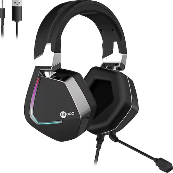 Lenovo Lecoo HT402 RGB 7.1 3.5mm/USB Kablolu Kulak Üstü Oyuncu Kulaklığı ürün görseli 1