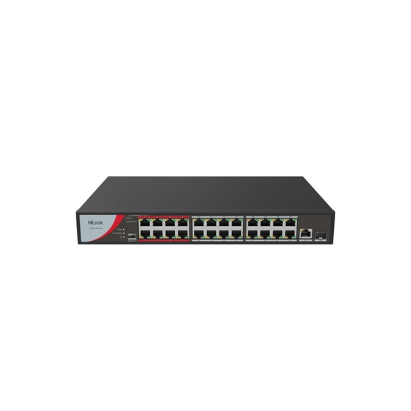HILOOK NS-0326P-230(B), 24Port, Megabit, PoE 230W, 1 Port GigaBit Lan, 1 Port GigaBit SFP, Long Range 250Metre, Yönetilemez, Masaüstü Switch ürün görseli 1