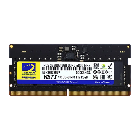 TwinMOS TMD58GB4800S40, 8GB, DDR5, 4800MHz,  CL40, 1.1V Notebook Ram ürün görseli 1