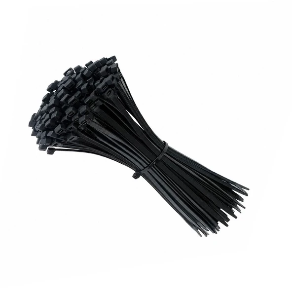 Kablo Bağı Plastik Cırt Kelepçe 4,8x200 mm Siyah 100 Adet Güçlü Kilitleme Kablo Sabitleme Bağı ürün görseli 1