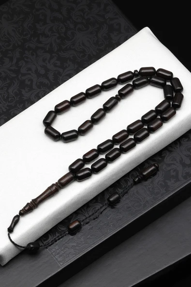 Abanoz Ağacı Tesbih 6 x 11 mm Kapsül Kesim - T-1825 ürün görseli 1