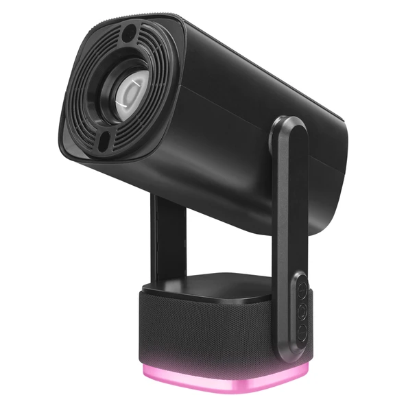 EVEREST PJ08, Siyah, 150 LED Lümen, 1280x720, 1xHDMI, 1xUSB, WiFi, Bluetooth, 30.000 Saat Led Ömrü, 6W Speaker, 5200mAh Batarya, Taşınabilir, Android 11, 4K Destekli Projeksiyon Cihazı ürün görseli 1
