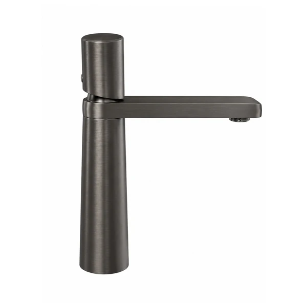 (1 Adet) Arco Mat Füme Kısa Premium Lavabo Bataryası Pirinç Gövde Lüks Modern Banyo Batarya 20,5 cm ürün görseli 1