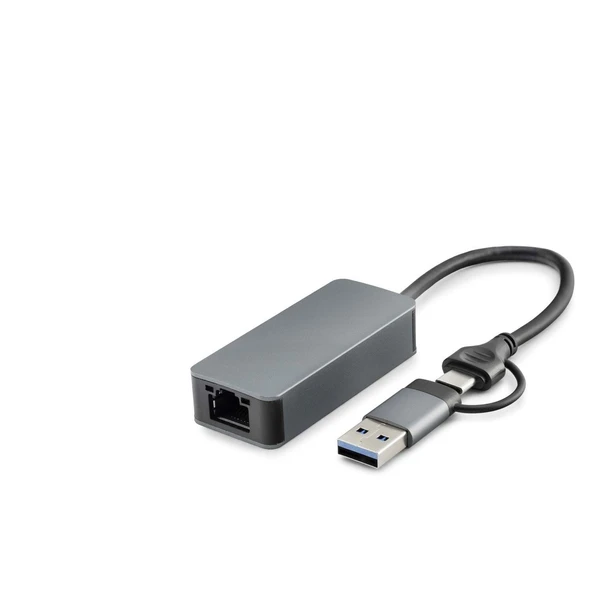 Ethernet Card Usb2.0 + Type-C 2.5 Gigabit HDX7852 ürün görseli 1