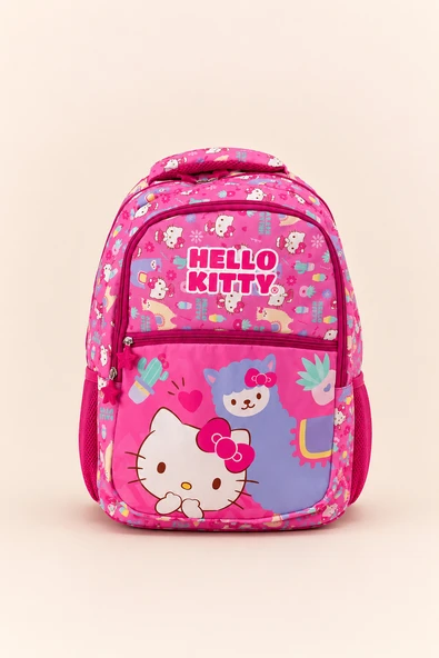 Hello Kitty Lisanslı Kız Çocuk 3'lü Okul Çanta Seti İlkokul Sırt Çantası Beslenme Çantası Kalemlik Pembe ürün görseli 1