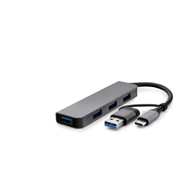 Type-C + Usb3.0 Hub 4*Usb3.0 Gri HDX7825 ürün görseli 1