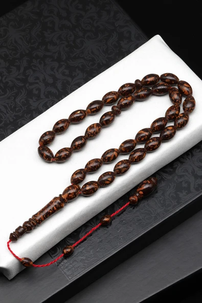 Tarçın Ağacı Kabuğu Tesbih 8 x 12 mm Arpa Kesim - T-1826 ürün görseli 1