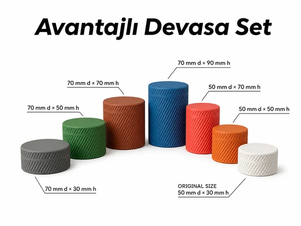 Avantajlı 7'li Kapaklı Saklama Kutusu Seti Organizer Takı Kutusu Hobi Malzeme Kutusu Masaüstü ürün görseli 1
