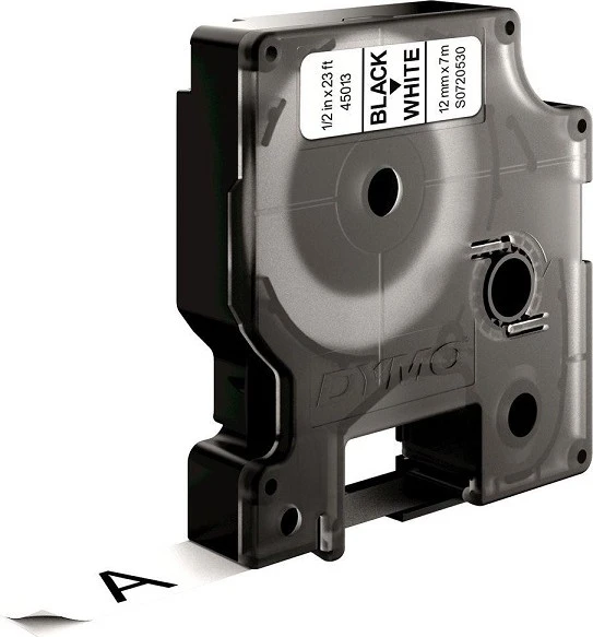 Dymo D1 Serisi Beyaz Etikete Siyah 45013 12Mmx7M Şerit ürün görseli 1