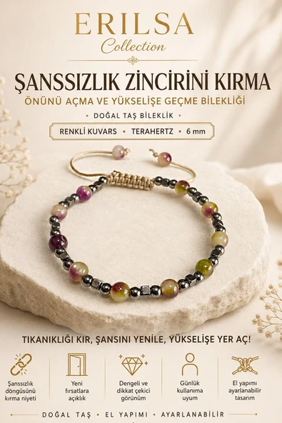 Sertifikalı Şanssızlık Zincirini Kırma Önünü Açma ve Yükselişe Geçme Bilekliği Kuvars Terahertz ürün görseli 1