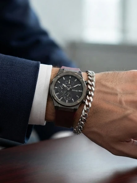Erkek Spor Kol Saati Silikon Kordon Çelik Kasa Bileklik Hediyeli Quartz Analog  Şık Günlük Klasik Kol Saati SL-2 ürün görseli 1