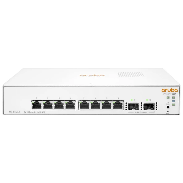 HP Aruba Instant On, JL680A, 1930-8G, 8Port, GigaBit, 2 Port Gigabit SFP, Yönetilebilir, Rack Mount Switch ürün görseli 1