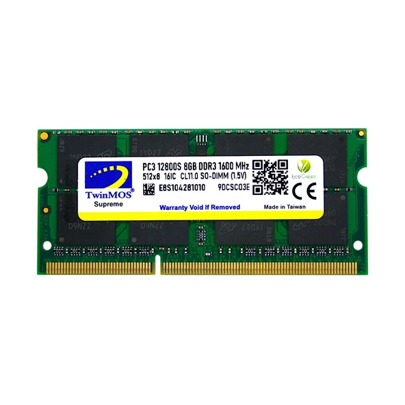TwinMOS MDD38GB1600N, 8GB, DDR3, 1600MHz, 1.5V Notebook Ram ürün görseli 1