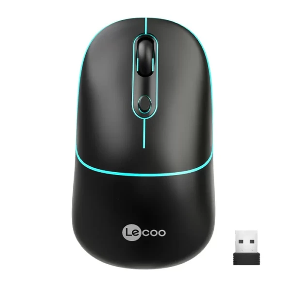 Lenovo Lecoo WS210 RGB Şarjlı Sessiz Ergonomik Optik Kablosuz Mouse ürün görseli 1