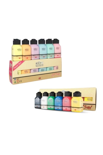 6x75ml CANLI + PASTEL Renkler Akrilik Boya Seti ürün görseli 1