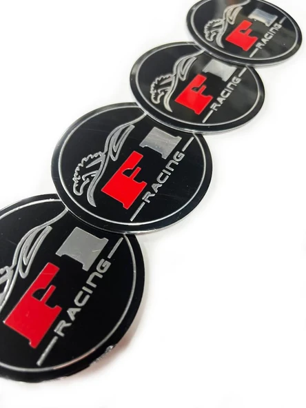 Jant Logosu Jant Göbeği Arması Sticker Amblem F1 Racing 4 Adet 67mm ürün görseli 1