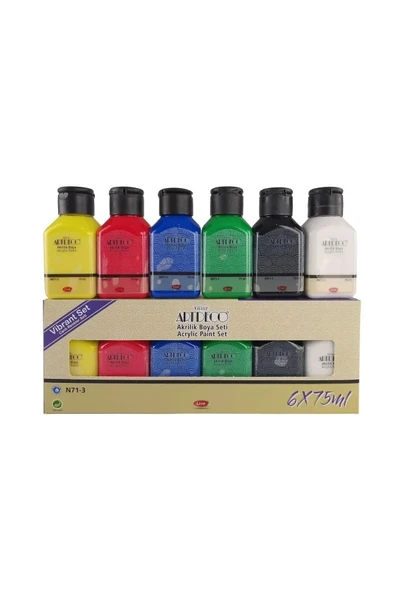 Canlı Renkler 6x75ml Akrilik Boya Seti ürün görseli 1