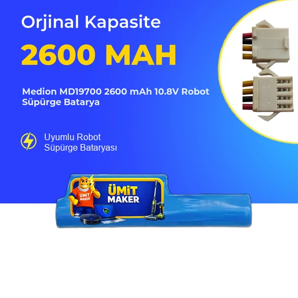 Medion MD19700 2600 mAh 10.8V Robot Süpürge Batarya ürün görseli 1