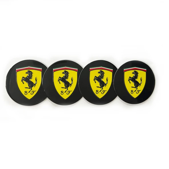 Jant Logosu Jant Göbeği Arması Sticker Amblem Ferrari 4 Adet 67mm ürün görseli 1