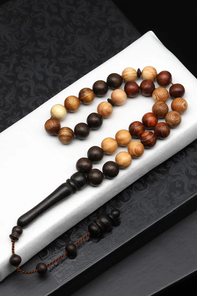 Karma Ağaç Tesbih 10 mm Küre Kesim - T-1823 ürün görseli 1