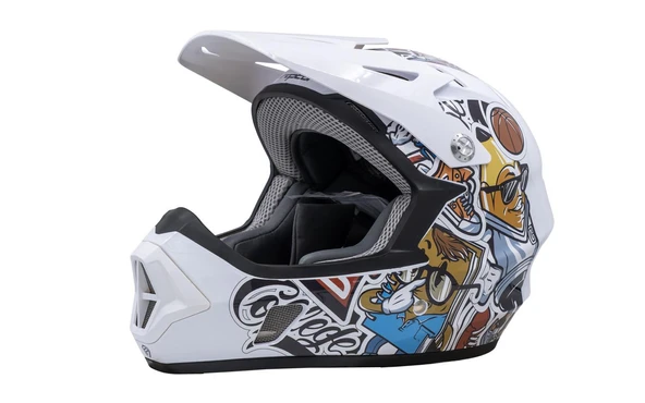 RAPTOR GRAVITY Toxıc Mind Full Face FreeRide Bisiklet Motosiklet Kaskı Small Beden Beyaz Renk ürün görseli 1