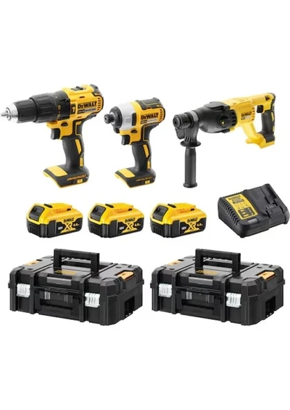 DEWALT DCK369M3T 18V Xr 4.0AH Lı-Ion Kömürsüz Kombinasyon 3 Parça Kit ürün görseli 1