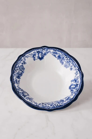Porser Porselen Velour Navy Fulya Bowl Kase 26cm Tekli ürün görseli 1