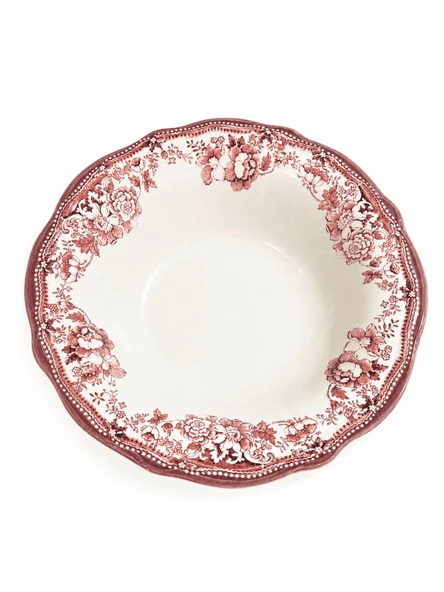 Porser Porselen Velour Maroon Fulya Bowl Kase 26cm Tekli ürün görseli 1