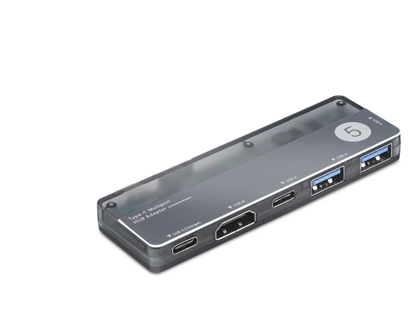 Type-c 3.1 Gen1 Hub Pd Hdmı 4K 5 Port 5 Gbps Alüminyum Gri TUH353 ürün görseli 1