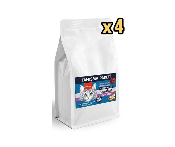 Wanpy Tahılsız Somon&Tuna Kısırlaştırılmış Kedi Maması 500 gr x 4 Adet ürün görseli 1