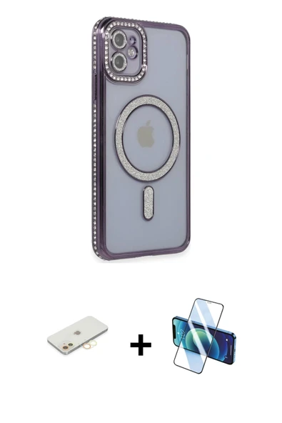 MARSİLYAN™- iPhone 11 Kılıf Zirve Doku Prime - Siyah 3D Antistatik Cam Ekran Koruyucu + Renkli Kamera Lens Koruma Cam - ürün görseli 1
