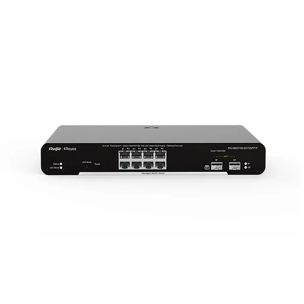 RUIJIE REYEE RG-NBS3100-8GT2SFP, 8 Port, GigaBit, 2Port SFP, L2 Yönetilebilir, Metal Kasa, Masaüstü, Switch ürün görseli 1