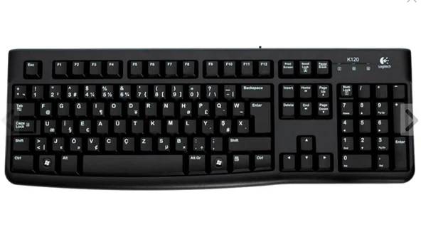 LOGITECH K120 F USB KABLOLU KLAVYE SİYAH 920-004163 ürün görseli 1