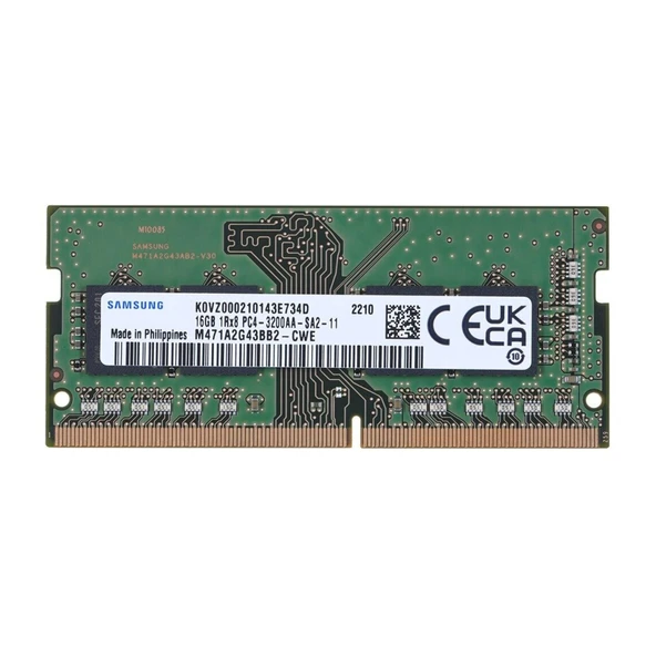 Samsung SAMSO3200/16, 16GB, DDR4, 3200MHz,  1.2V Notebook Ram (M471A2G43DB1-CWE) ürün görseli 1