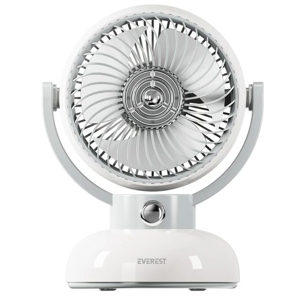 EVEREST EFN12, KREM, 3 Kademeli Hız, Masaüstü Kullanım, Taşınabilir, Dahili 1200mAh Bataryalı, USB Şarj Girişli, Vantilatör ürün görseli 1