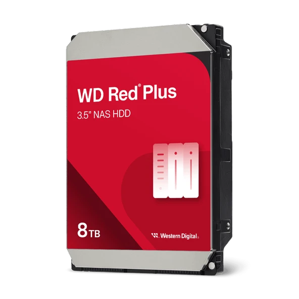 WD RED WD80EFPX 3,5" 8TB, 256mb, 5640 Rpm, 7/24 GÜVENLİK-NAS-SERVER HDD ürün görseli 1