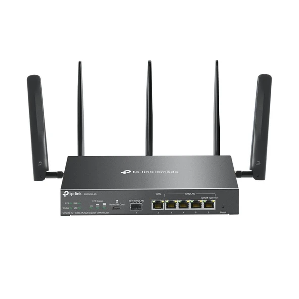 TP-LINK OMADA ER706W-4G AX3000 1XGIGABIT SFP WAN/LAN PORT 1XGIGABIT RJ45 WAN PORT 4XGIGABIT WAN/LAN RJ45 VPN ROUTER ürün görseli 1
