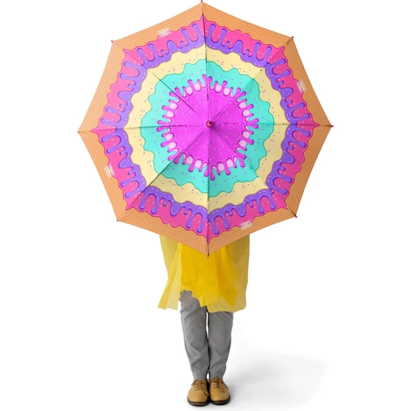 Coral High Kids Neon Renkli Dama Desenli Çocuk Şemsiyesi 36102 ürün görseli 1