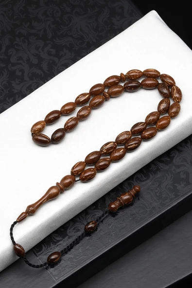 Sırçalı Kuka Ağacı Tesbih 6 x 10 mm Beyzi Kesim - T-1829 ürün görseli 1