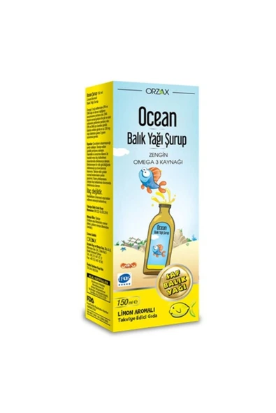Ocean Omega 3 Limonlu Balık Yağı Şurubu 150 ml ürün görseli 1