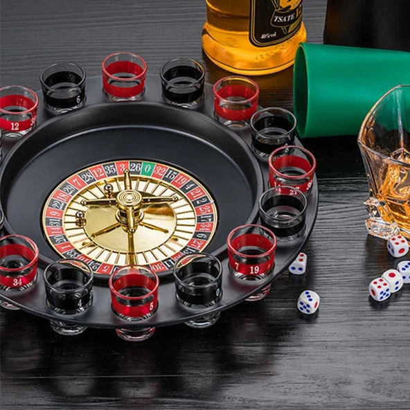 Shot Bardaklı Rulet Oyun Seti - Shot Roulette Set ürün görseli 1