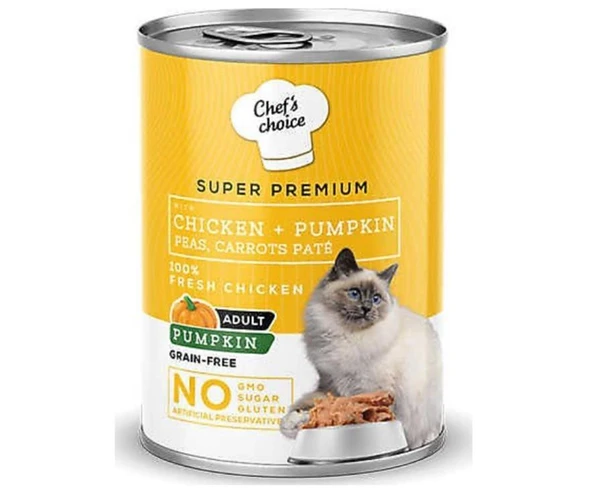 Chefs Choice Tavuklu Balkabaklı Pate Kedi Konservesi 400gr 5 ADET ürün görseli 1