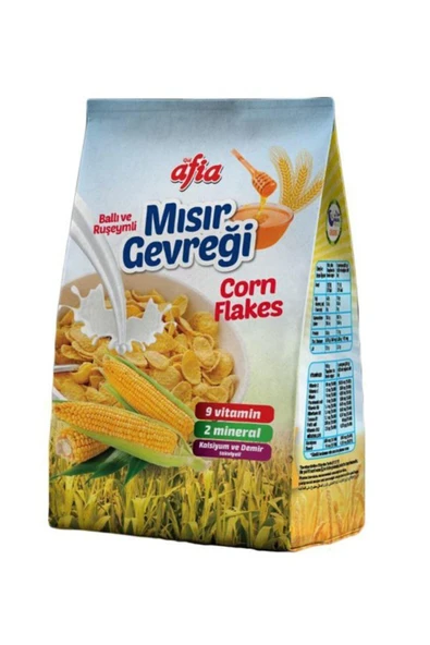 Afia Gül Ballı Ve Ruşeymli Mısır Gevreği Corn Flokes 450 Gram Gimdes Helal Sertifikalı ürün görseli 1