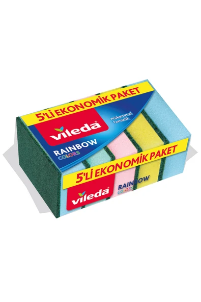Vileda 5 Li Rainbow Bulaşık Süngeri ürün görseli 1